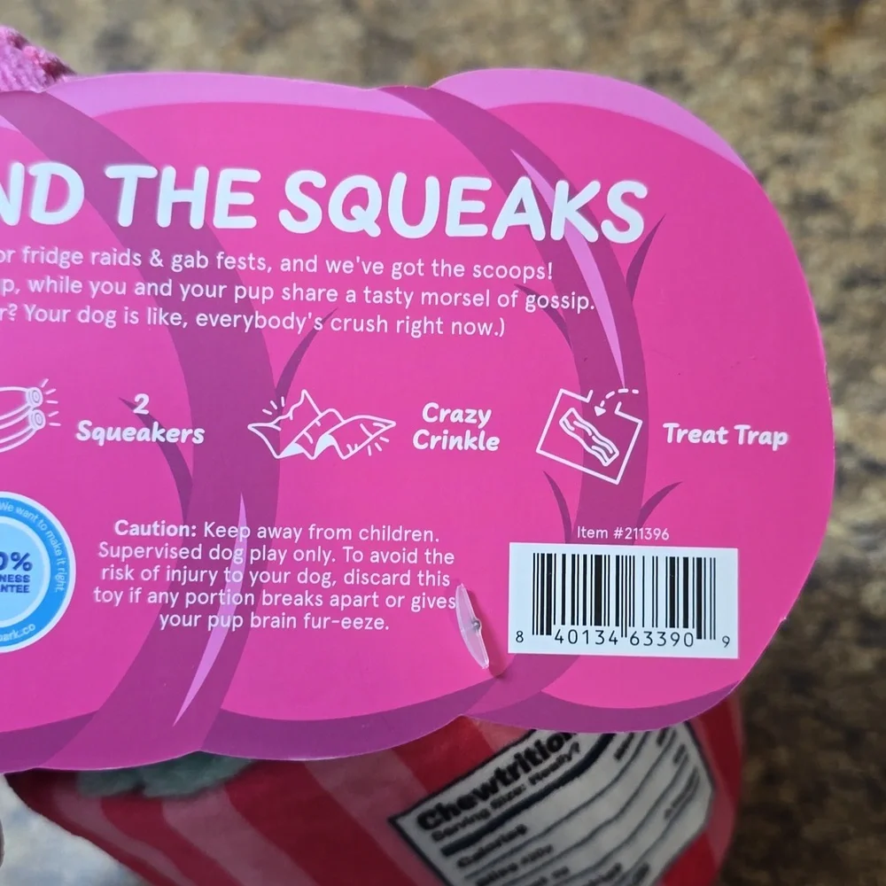 Bark‎ Beg & Hairy's Pink and Teal Ice Cream Toy NWT Size Small 0-20 Pounds
